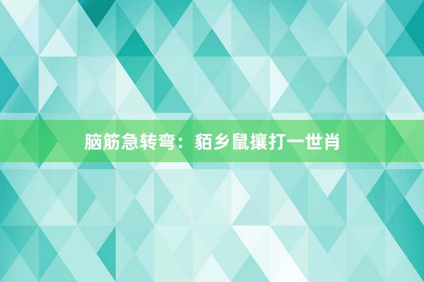 脑筋急转弯：貊乡鼠攘打一世肖